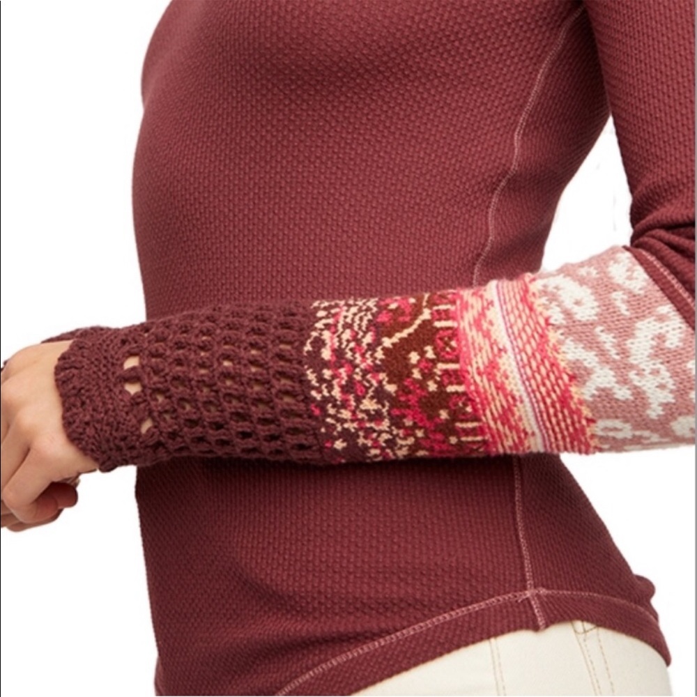 NEW Free People In The Mix Cuff Top in Rio Vino - Picture 13 of 13